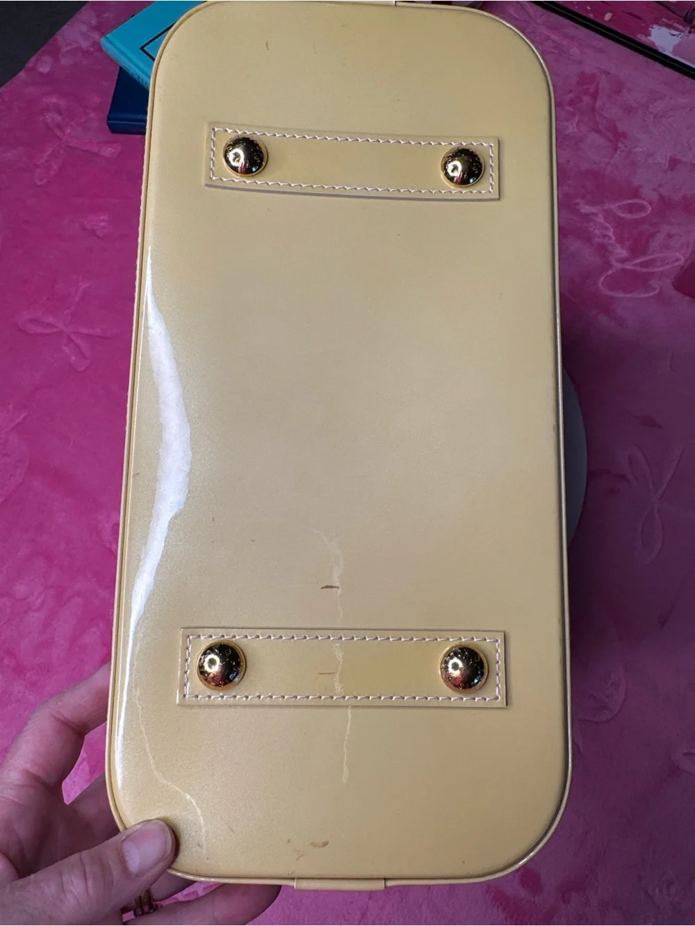 Louis Vuitton Vernis Alma Yellow Patent Leather w/ Lock & Keys – Excellent